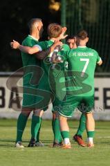 Kreisliga - Saison 2023/24 - Relegation zur BZL - FC Gerolfing - SV Aschau -  Der 1:0 Führungstreffer durch Lukas Achhammer grün Gerolfing - jubel - Foto: Meyer Jürgen