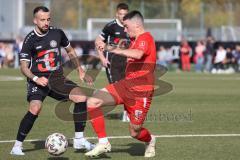 Bayernliga Süd - Saison 2022/2023 - FC Ingolstadt 04 -  TSV 1882 Landsberg - Keidel Felix (Nr.6 - Fc Ingolstadt 04 II) - Hutterer Michael #32 Landsberg - Foto: Meyer Jürgen