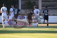 Landesliga - Saison 2026/27 - SV Manching - VFR Neuburg - Der 1:0 Führungstreffer durch Kevin Csatari (Nr.15 - SV Manching) - jubel - XXXXX - Foto: Meyer Jürgen