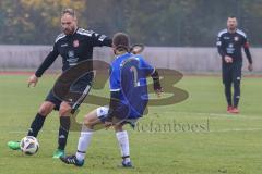 Kreisliga - Saison 2022/2023 - DJK Ingolstadt - Türk.SV Ingolstadt - Mathias Habricht schwarz Türk SV - Ostap Nechaj blau DJK Ing - Foto: Meyer Jürgen