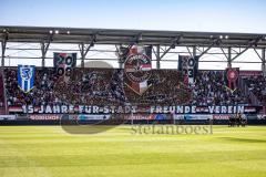 3. Liga; FC Ingolstadt 04 - TSV 1860 München; Fan Fankurve Banner Fahnen Spruchband Supporters 15 Jahre