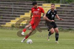 Bayernliga Süd - Saison 2022/2023 - FC Ingolstadt 04 - FC Memmingen - Ishak Karaogul (Nr.10 - FCI II) - Manuel Konrad schwarz Memmingen - Foto: Meyer Jürgen