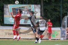 Testspiel - Bezirksliga - Saison 2025/26 - TSV Ober./Unterhaunstadt - Türkisch Ingolstadt  - Avni Avdijaj rot Türkisch  - David Romanov weiss Ober./Unterh.stadt - Foto: Meyer Jürgen