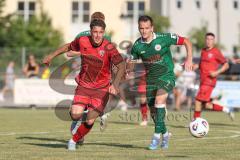 * Testspiel - 3. Liga - Saison 2025/26 - FC Ingolstadt 04 - VFB Eichstätt - Dennis Kaygin (Nr.10 - FC Ingolstadt 04) - Lucas Schraufstetter (Nr.7 - VFB Eichstätt) - Foto: Meyer Jürgen