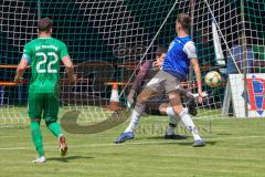 BZL - Oberbayern - SV Manching - TSV Rohrbach - Dr 1:1 Ausgleichstreffer durch Leon Hagen blau Rohrbach - jubel - Christian Kirzinger Torwart Manching - Daniel Spies (#22 Manching) - Foto: Jürgen Meyer