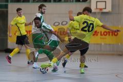 Lotto Bayern Hallencup - Saison 2024/25 - SV Manching - FC Hitzhofen/Oberzell- Daniel Schweiger grün Manching - Romeo Öxler mitte grün Manching - Foto: Meyer Jürgen