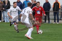 Kreisklasse - Saison 2023/2024 -SV Stammham - TSV Kösching - Jonas Betz rot Kösching - Jonas Nimisch weiss Stammham - Maximilian Bauer weiss #3 Stammham - Foto: Meyer Jürgen