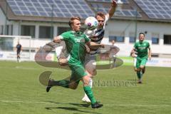 Bezirksliga - Saison 2024/25 - Freundschaftsspiel - FC Gerolfing - SV Kasing - Lukas Achhammer (Nr.9 - FC Gerolfing) - Jonas Götz (Nr.6 - SV Kasing) - Foto: Meyer Jürgen