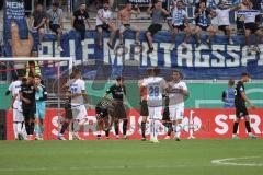 DFB Pokal; FC Ingolstadt 04 - SV Darmstadt 98; Niederlage, hängende Köpfe 0:3, Justin Butler (31, FCI) Marcel Costly (22, FCI) Calvin Brackelmann (17, FCI) Arian Llugiqi (25, FCI) Gjasula Klaus (23 SVD) Ben Balla Yassin (28 SVD) Bader Matthias (26 SVD)