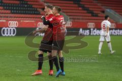 3. Liga - FC Ingolstadt 04 - Türkgücü München - Elfmeter Tor Stefan Kutschke (30, FCI) Jubel, mit Filip Bilbija (35, FCI)