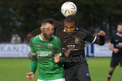 2023_10_21 - Kreisliga - Saison 2023/24 - FC Gerolfing - FC Fatih Ingolstadt - Christian Träsch grün Gerolfing - Abdullahi Usman schwarz Fatih - Foto: Meyer Jürgen