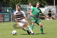Bezirksliga - Saison 2024/25 - Freundschaftsspiel - FC Gerolfing - SV Kasing - Lukas Achhammer (Nr.9 - FC Gerolfing) - Martin Oblinger (Nr.10 - SV Kasing) - Foto: Meyer Jürgen