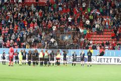 DFB - Pokal - Frauen - Saison 2022/2023 - FC Ingolstadt 04 -  FC Bayern München - Nach dem Spiel - Die Spielerinnen bedanken sich bei den Fans - Foto: Meyer Jürgen