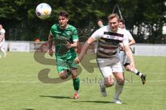 Bezirksliga - Saison 2024/25 - Freundschaftsspiel - FC Gerolfing - SV Kasing - Julien Bajer (Nr.14 - FC Gerolfing) - Jonas Götz (Nr.6 - SV Kasing) - Foto: Meyer Jürgen