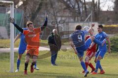 Kreisliga - Saison 2022/2023 - TSV Baar/Ebenhausen - SV Hundszell - Matthias Weinzierl blau #9 Hundszell - Markus Lindauer Torwart Ebenhausen - Foto: Meyer Jürgen