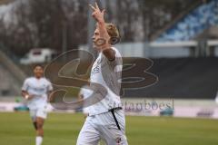 3.Liga - Saison 2022/2023 - 1. FC Saarbrücken - FC Ingolstadt 04 - Tobias Bech (Nr.11 - FCI) trifft zum 3:4 Führungstreffer und bejubelt sein 3 Tor - jubel - Foto: Meyer Jürgen