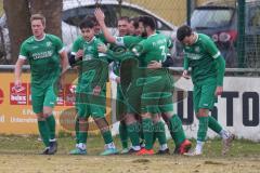 Bezirksliga - Saison 2024/25 - FC Gerolfing - FC Fatih Ingolstadt - Der 1:0 Führungstreffer durch Lukas Achhammer (Nr.9 - FC Gerolfing) - jubel  - XXXXX - Foto: Meyer Jürgen