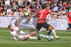 3. Liga; SpVgg Unterhaching - FC Ingolstadt 04; Jannik Mause (7, FCI) Lamby Max (3 SpVgg) Yannick Deichmann (20, FCI)