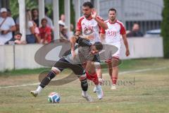Kreisliga- Saison Saison 2026/27 - SV Türkisch Ingolstadt - TSV Ober./Unterhaunstadt -  Akif Abasikeles weiss Türkisch - Baran Cakir grau Ober./Unterh.stadt  - Foto: Meyer Jürgen