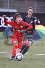 Bayernliga - Frauen - Saison 2022/2023 - FC Ingolstadt 04 II -TSV Schwaben Augsburg - Serena Horak rot FCI - Lisa Seidler schwarz Augsburg - Foto: Meyer Jürgen