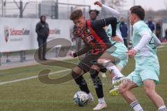Bayernliga Nord - Saison 2024/25 - FC Ingolstadt 04 II - DJK Ammerthal - Din Alajbegovic (Nr.20 - FCI U21) - Daniel Gömmel blau Ammerthal - Foto: Meyer Jürgen