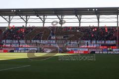 2.BL; FC Ingolstadt 04 - SSV Jahn Regensburg; Fan Fankurve Banner Fahnen Spruchband Choreographie