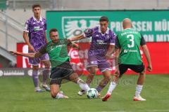 3. Liga - Saison 2026/27 - SC Preussen Münster - FC Ingolstadt 04 - Emre Gül (Nr.5 - FCI) - Tim  Dietrich (Nr.3 - Preussen Münster) - Foto: Meyer Jürgen