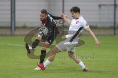 Bayernliga Nord - Saison 2024/25 - FC Ingolstadt 04 II - ATSV Erlangen - Massimo Agostinelli (Nr.15 - FCI U21) - Kuschka Lukas weiss Erlangen - Foto: Meyer Jürgen