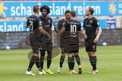 3. Liga - MSV Duisburg - FC Ingolstadt 04 - vor dem Spiel, Tobias Schröck (21, FCI) Francisco Da Silva Caiuby (13, FCI) Robin Krauße (23, FCI) Marc Stendera (10, FCI) Marcel Gaus (19, FCI)