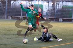 Testspiel - Bezirksfreundschaftsspiel - SV Kasing - TV Aiglsbach - Der 0:2 Führungstreffer durch Markus Schmidt grün Aiglsbach - Patrick Lücking Torwart Kasing - Jubel  - Foto: Jürgen Meyer