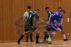Hallenturnier Gaimersheim - Saison 2025/26 - TSV Gaimersheim - DJK Ingolstadt - Quendrin Hoti schwarz Gaimersheim - Fabio Schwarzl blau DJK - Foto: Meyer Jürgen