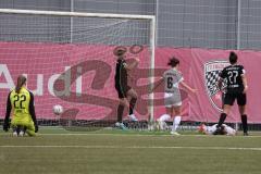 2. Fußball-Liga - Frauen - Saison 2022/2023 - FC Ingolstadt 04 -  SG 99 Andernach - Der 0:2 Führungstreffer durch Kossmann Lisa #6 Andernach - jubel - Torwart Anna-Lena  Daum (Nr.22 - FCI Frauen) - Foto: Meyer Jürgen