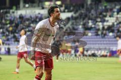 3. Liga; Erzgebirge Aue - FC Ingolstadt 04; Tor Jubel Treffer Ausgleich 2:2 Jonas Scholz (15, FCI) mit Fredrik Carlsen (8, FCI)