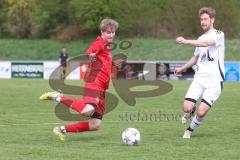 Kreisliga - Saison 2025/26- SV Zuchering - FC Mindelstetten - Leopold Fröhlich rot Zuchering - Lukas Gaul weiß Mindelstetten  - Foto: Meyer Jürgen