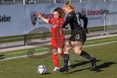 2. Frauen-Bundesliga - Saison 2021/2022 - FC Ingolstadt 04 - Eintracht Frankfurt II - Heigl Andrea (#5 FCI) - Veit Jella schwarz Frankfurt - Foto: Meyer Jürgen