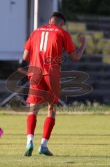 Bayernliga Nord - Saison 2023/2024 - FC Ingolstadt 04 - SSV Jahn Regensburg - Arian Llugiqi rot FCI - Trifft zum 1:0 Führungstreffer - jubel - Foto: Meyer Jürgen