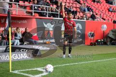 3.Liga - Saison 2022/2023 - FC Ingolstadt 04 -  MSV Duisburg - Marcel Costly (Nr.22 - FCI) -gibt den Eckstoss zum 2:0 Führungstreffer - jubel -  Foto: Meyer Jürgen