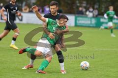 2023_10_21 - Kreisliga - Saison 2023/24 - FC Gerolfing - FC Fatih Ingolstadt - Anastasios Porfyriadis grün Gerolfing - Marko Miskovic schwarz Fatih - Foto: Meyer Jürgen