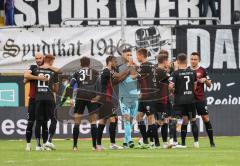 2.BL; SV Sandhausen - FC Ingolstadt 04 - Vor dem Spiel, Torwart Fabijan Buntic (24, FCI) Michael Heinloth (17, FCI) Filip Bilbija (35, FCI) Christian Gebauer (22, FCI) Nico Antonitsch (5, FCI) Dennis Eckert Ayensa (7, FCI) Dominik Franke (3 FCI) Denis Lin