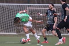 Bezirksliga - Saison 2025/26 - FC Fatih Ingolstadt - TSV 54 - DJK München - Ugur Genc (Nr.77 - FC Fatih) wird gefoult und kommt ins straucheln - Berkan Altug schwarz München - Foto: Meyer Jürgen