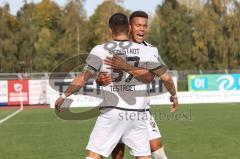 3. Liga; VfB Oldenburg - FC Ingolstadt 04; Tor Jubel Treffer Pascal Testroet (37, FCI) mit Marcel Costly (22, FCI)