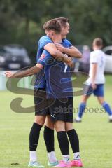 Kreisliga - Saison 2023/2024 - SV Menning - FC Mindelstetten - Simon Wolfsfellner blau Menning schiesst den 1:0 Führungstreffer - jubel - Foto: Meyer Jürgen