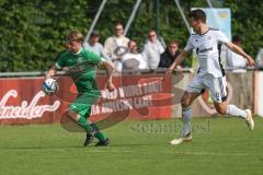 Relegation - Bezirksliga - Saison 2024/25 - FC Gerolfing - Tus Raubling - Lukas Achhammer (Nr.9 - FC Gerolfing) - Sebastian Pichler weiss Raublin - Foto: Meyer Jürgen