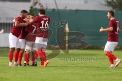 Kreisliga - Saison 2023/2024 - Türk SV Ingolstadt - TSV Mümchsmünster - Der 1:1 Ausgleichstreffer durch Steven Spieß rot Türk Sv - jubel - Foto: Meyer Jürgen