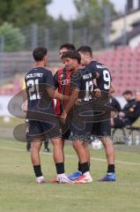 *** Bayernliga Nord - Saison 2025/26 - FC Ingolstadt 04 II - Jahn Regensburg II - Der 1:1 Ausgleichstreffer durch Ognjen Draculic (Nr.9 - FC Ingolstadt II) - jubel - Foto: Meyer Jürgen
