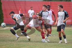 Kreisliga- Saison Saison 2026/27 - SV Türkisch Ingolstadt - TSV Ober./Unterhaunstadt -  Akif Abasikeles weiss Türkisch - Baran Cakir grau Ober./Unterh.stadt  - Foto: Meyer Jürgen