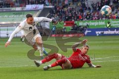 2.BL; Fortuna Düsseldorf - FC Ingolstadt 04; Chance verpasst Patrick Schmidt (32, FCI) de Wijs Jordy (30 DUS)