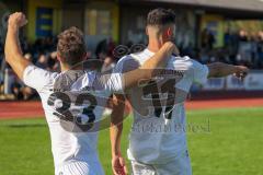 Kreisliga - Saison 2022/2023 - TSV Gaimersheim - FC Hitzhofen/Oberzell - Der 1:0 Führungstreffer durch Benjamin Anikin weiss Gaimersheim - jubel  - Manuel Bittlmayer weiss Gaimersheim - Foto: Meyer Jürgen