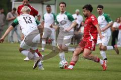 Kreisklasse - Saison 2025/26- SV Lippertshofen - Türkisch SV Ingolstadt-  - Daniel Drotleff rot Türkisch - Florian Hiss weiss Lippertshofen - Foto: Meyer Jürgen