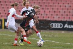 2. Bundesliga Frauen - Saison 2025/26 - FC Ingolstadt 04 Frauen - VFB Stuttgart  - Nina Penzkofer (Nr.29 - FC Ingolstadt Frauen I) - Schetter Leonie weiss Stuttgart  - Foto: Meyer Jürgen